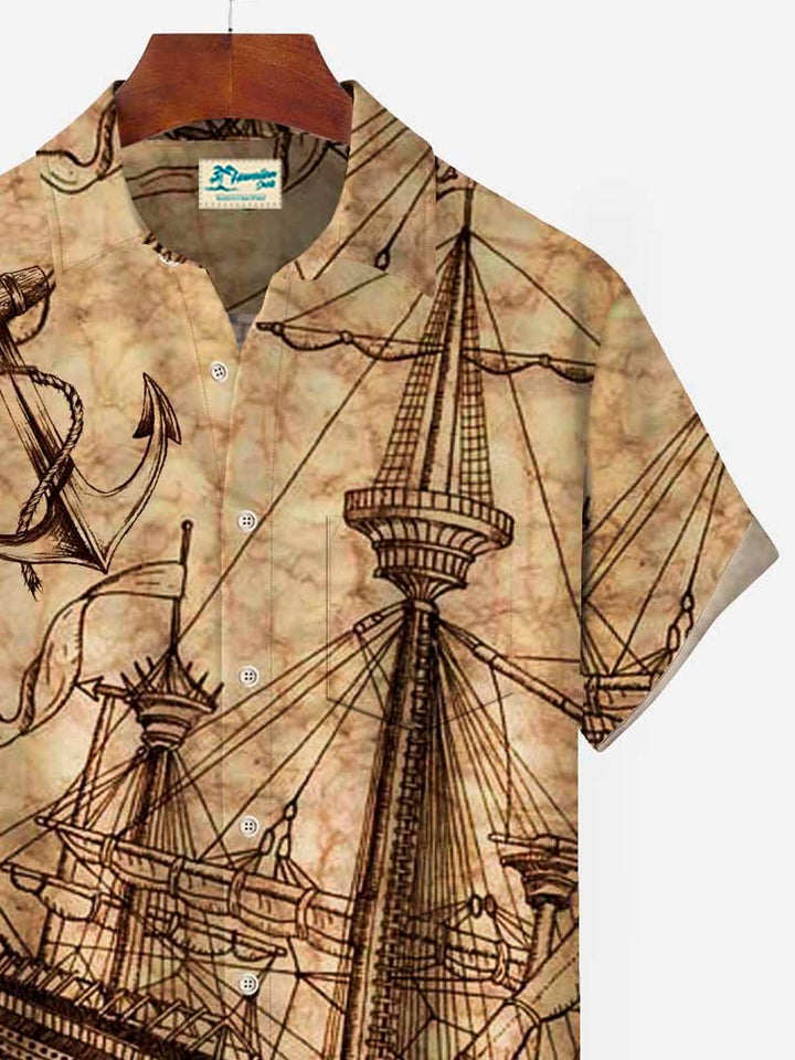 Alohadaddy Vintage Nautical Map Khaki Men&