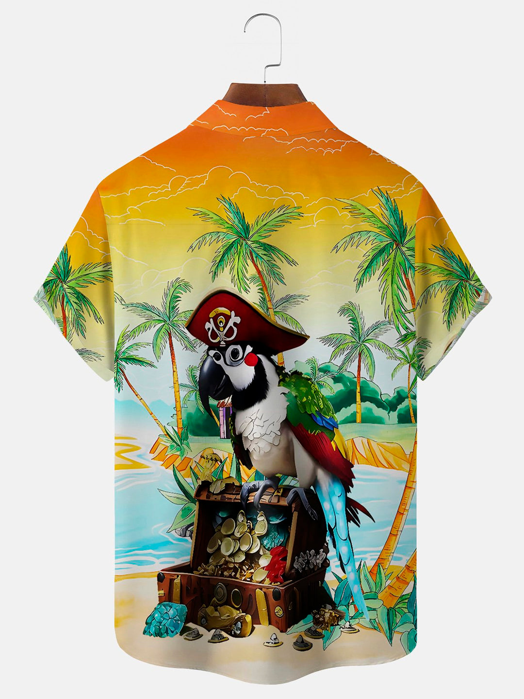 Camisas hawaianas para hombre de color naranja Alohadaddy Holiday Beach, de seersucker antiarrugas, de fácil cuidado y con bolsillos Aloha para campamento