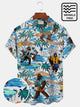 Camisas hawaianas azules para hombre de Alohadaddy Beach Holiday Camisas con bolsillos de seersucker sin arrugas Coconut Bigfoot para campamento Aloha