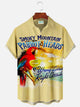 Alohadaddy Beach Holiday Blue Men's Hawaiian Shirts Parrot Cocktail Stretch Aloha Pocket Camp Shirts Big Tall