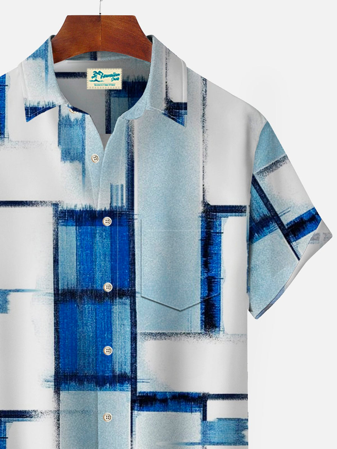 Alohadaddy 50’s Retro Mid-Century Geometric Art Blue Men&
