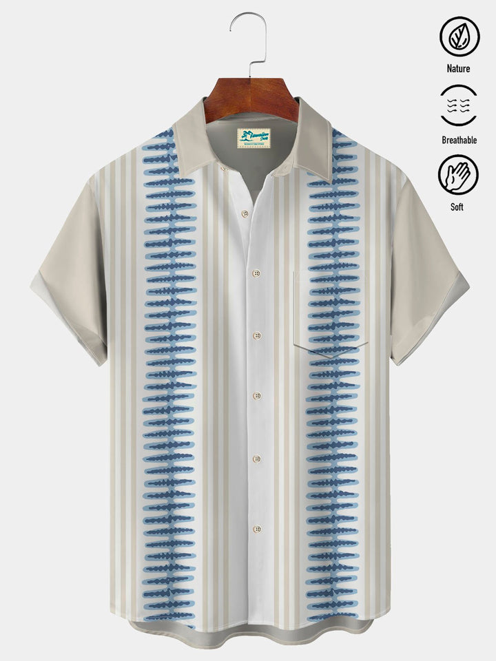 Camisa Guayabera Vintage Alohadaddy para Hombre, Color Blanco Roto, Transpirable, Cómoda, con Bolsillos, Camisa de Campamento, Talla Grande