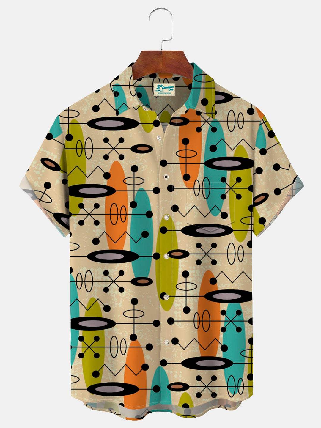 Alohadaddy Vintage Mid-Century Geometric Khaki Men&