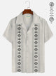 Camisa Guayabera Vintage Holiday Beach para Hombre de Alohadaddy Camisa de Bolos con Arte Geométrico Étnico Talla Grande