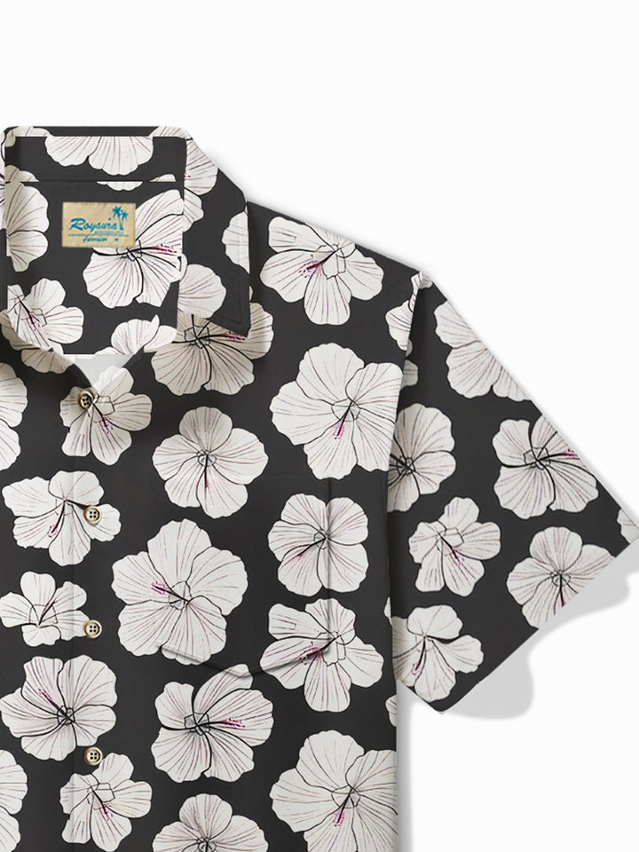 Camisa con bolsillos abotonados para hombre con estampado floral hawaiano Alohadaddy