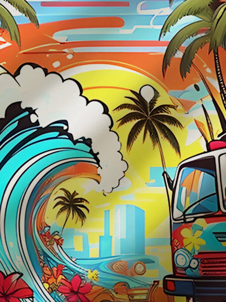 Alohadaddy Hawaii Coconut Surf Print Men&