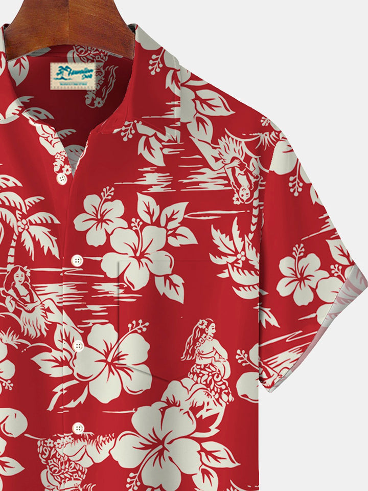 Alohadaddy Hawaiian Floral Botanical Print Men&