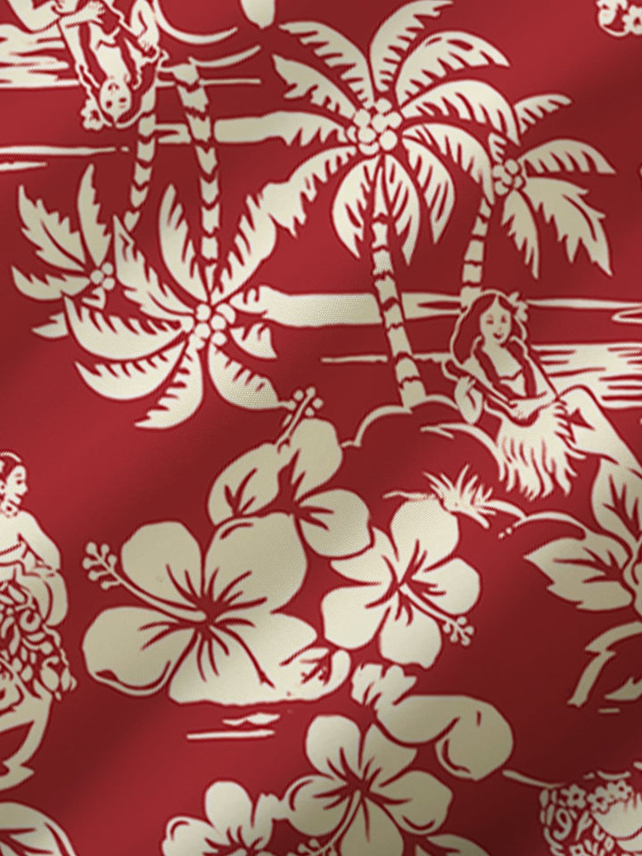 Alohadaddy Hawaiian Floral Botanical Print Men&