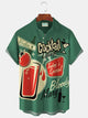 Alohadaddy 50s Vintage Men's Hawaiian Shirts Cocktail Art Poster Oversized Stretch Aloha Shirts