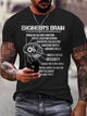 Men's Engineer's Brain Problem-Solving Function Coffee Location Sensor Funny Graphic Printing Text Letters Cotton T-Shirt