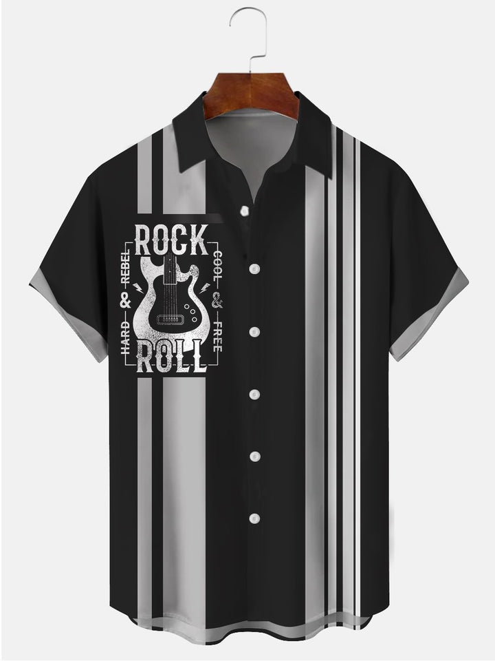Alohadaddy Vintage Rock Bowling Casual Plus Size Shirts