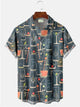 Alohadaddy Abstract Mid Century Modern Printed Casual Plus Size Shirts