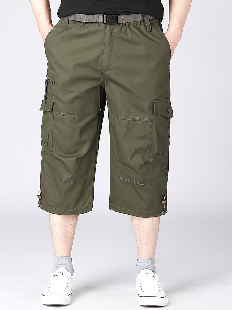 Pantalones rectos casuales sueltos y recortados para hombre