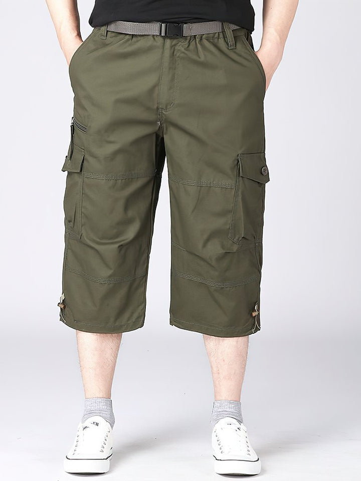 Pantalones rectos casuales sueltos y recortados para hombre