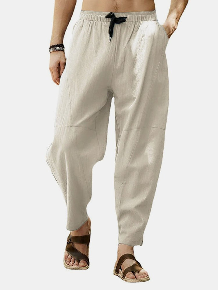 Alohadaddy Linen Pants Casual Basic Lounge Pants Men&
