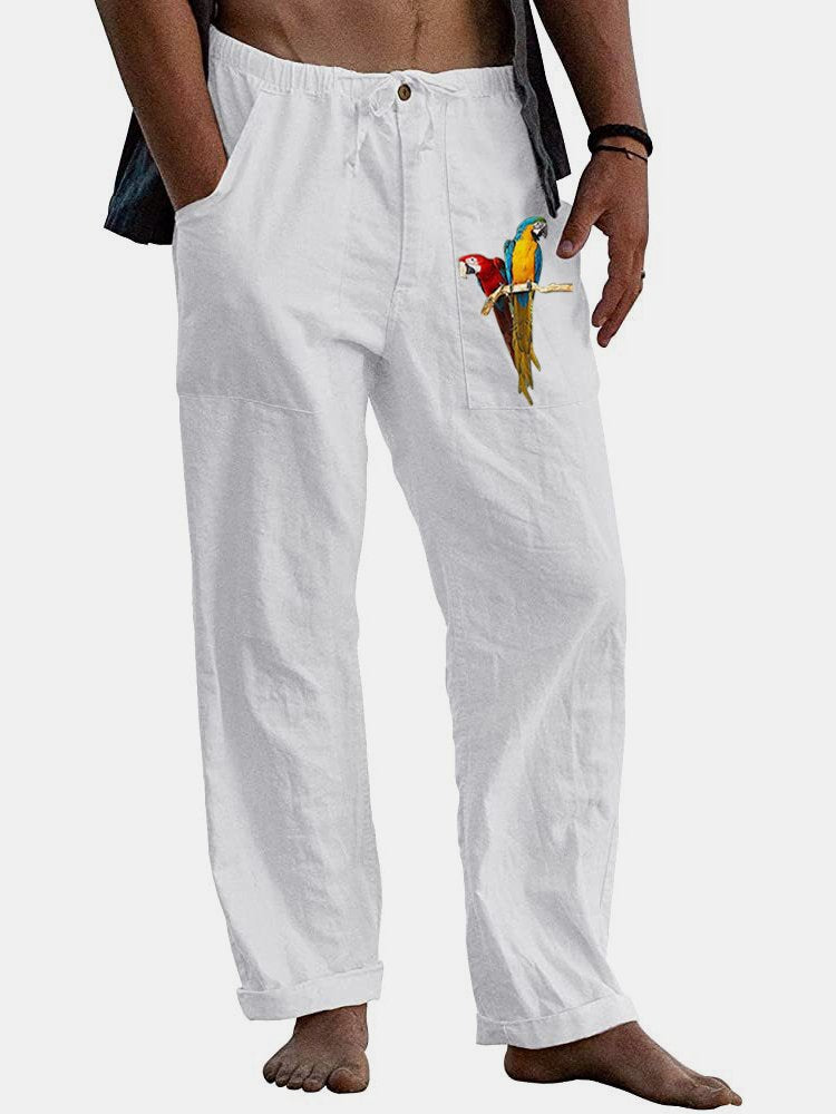 Alohadaddy Parrot Print Hawaiian Men&