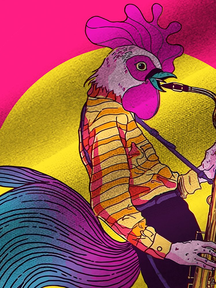 Alohadaddy Cock Musical Saxophone Print Beach Men&