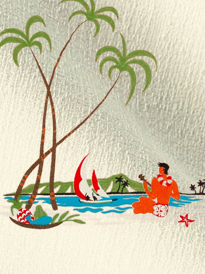 Alohadaddy  Cotton Linen Coconut Whale Basics Casual Print Men&