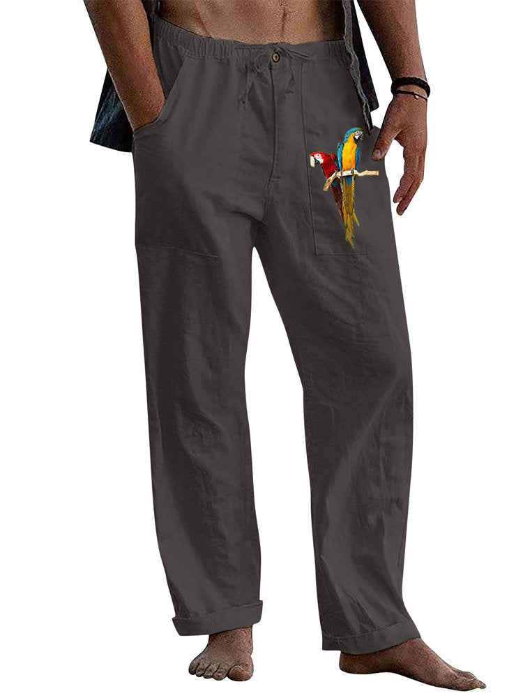 Alohadaddy Parrot Print Hawaiian Men&