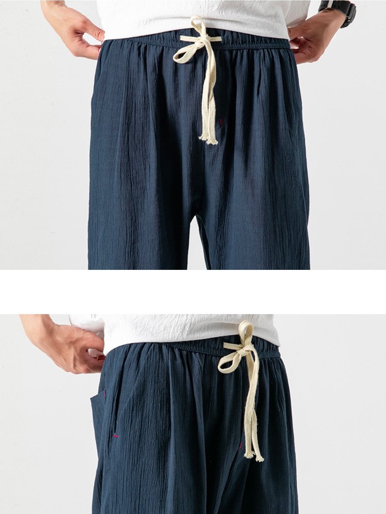 Linen Casual Trousers Men&