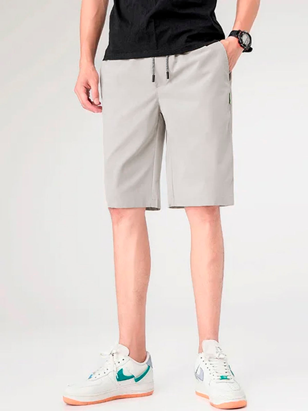 Alohadaddy Loose Solid Color Cropped Pants Breathable Beach Sweatpants Shorts