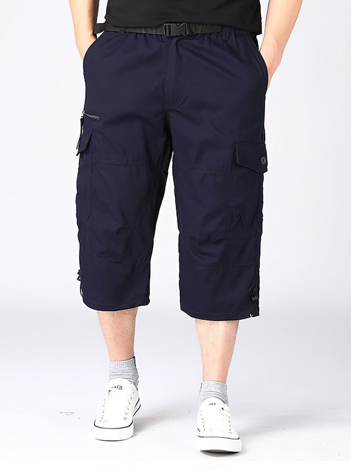 Pantalones rectos casuales sueltos y recortados para hombre