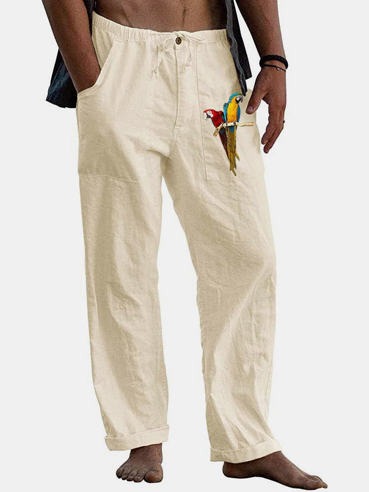 Alohadaddy Parrot Print Hawaiian Men&