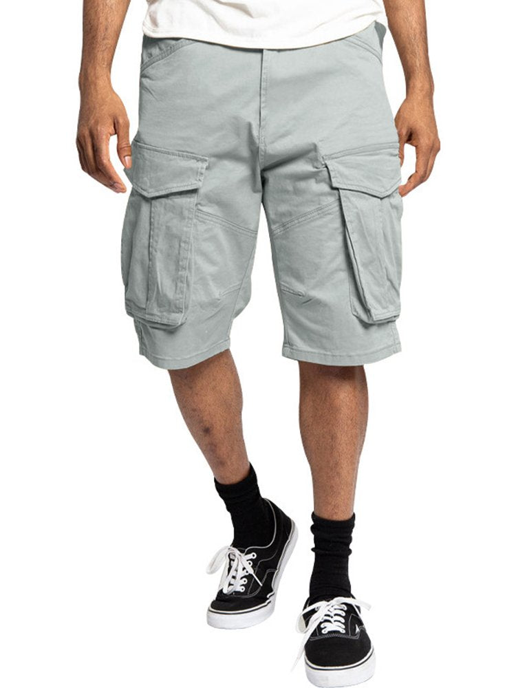 Pantalones cortos cargo de sarga de algodón de primera calidad para hombre, informales, de talla grande, básicos y altos