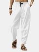 Alohadaddy Linen Pants Casual Basic Lounge Pants Men's Loose Drawstring Beach Bloom Pants