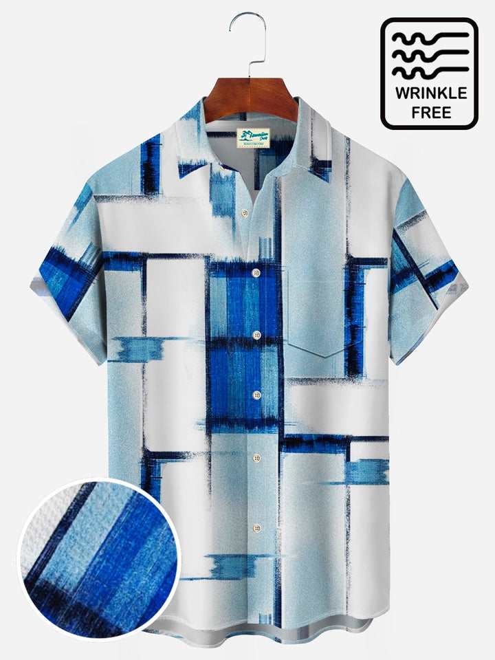 Alohadaddy 50’s Retro Mid-Century Geometric Art Blue Men&