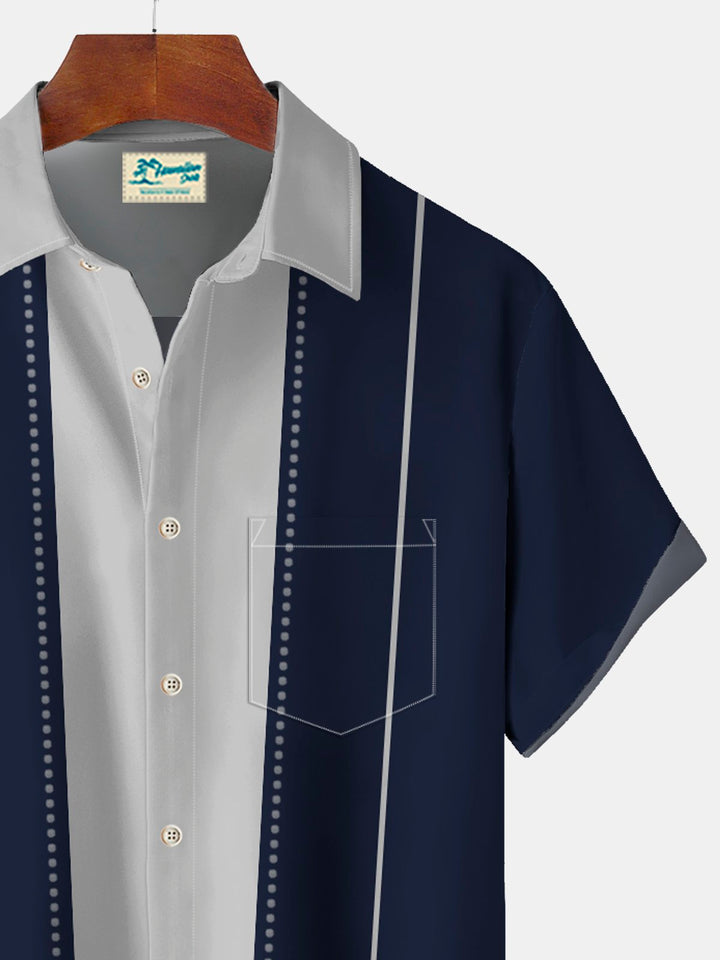 Alohadaddy Vintage Bowling Print Beach Men&