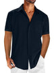 Alohadaddy Cotton Basics Men's Breast Pocket Button Short Sleeve Shirt