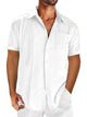 Alohadaddy Cotton Basics Men's Breast Pocket Button Short Sleeve Shirt