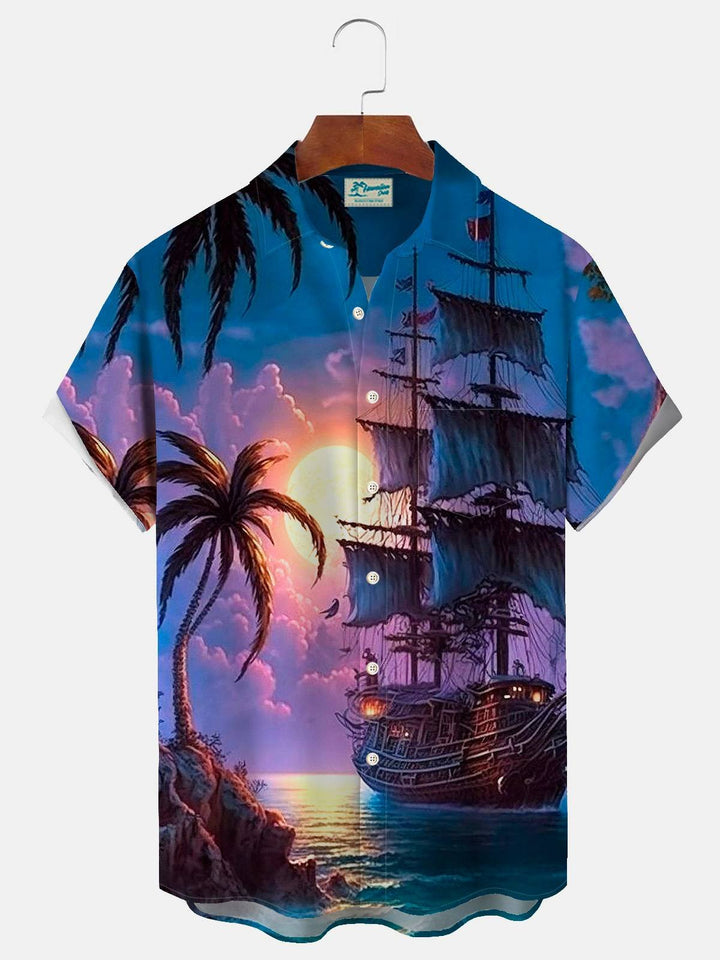 Alohadaddy Nautical Pirate Ship Print Men&