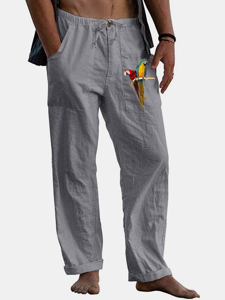Alohadaddy Parrot Print Hawaiian Men&