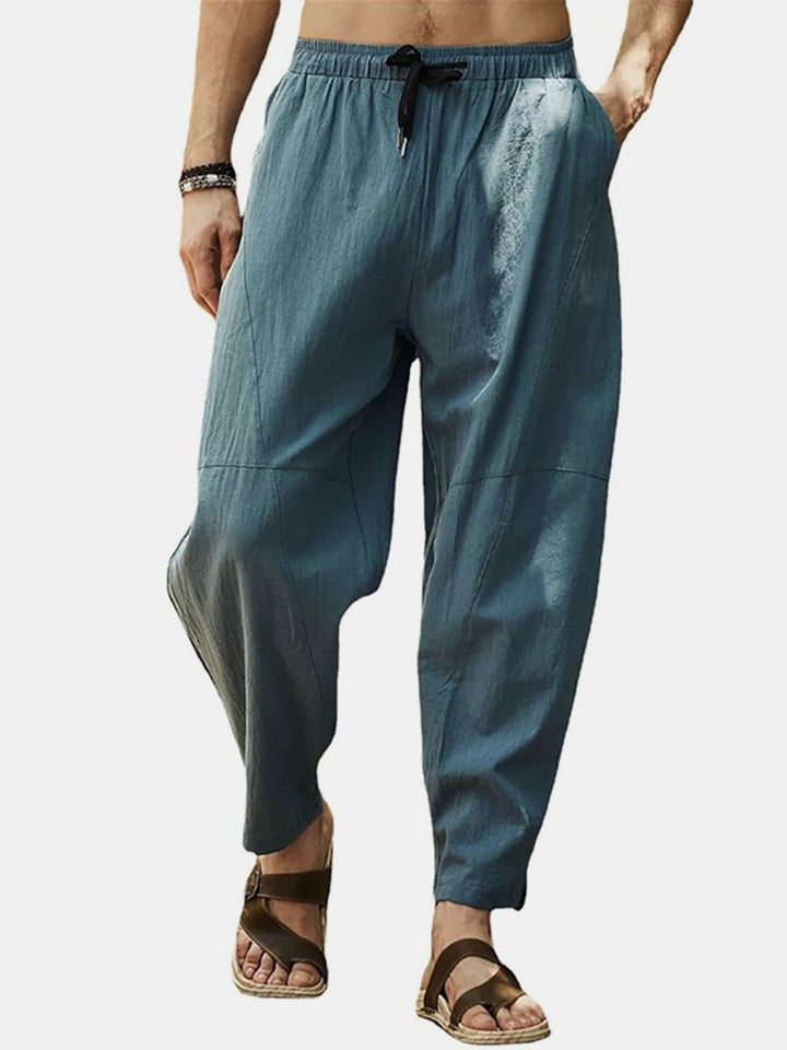 Alohadaddy Linen Pants Casual Basic Lounge Pants Men&