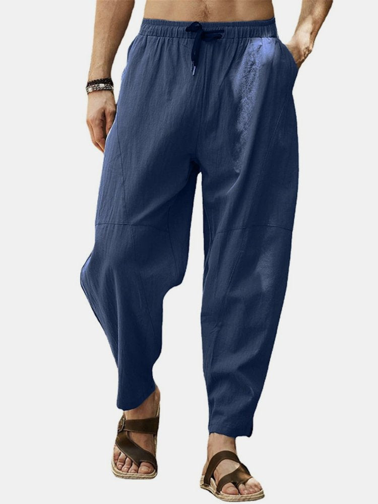Alohadaddy Linen Pants Casual Basic Lounge Pants Men&