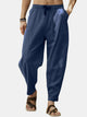 Alohadaddy Linen Pants Casual Basic Lounge Pants Men's Loose Drawstring Beach Bloom Pants
