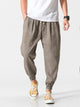 Pantalones casuales de lino para hombre, pantalones harén holgados y finos de verano, pantalones floreados