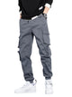 Men's casual multi-pocket loose large-size sports beamed feet cropped overalls trousers