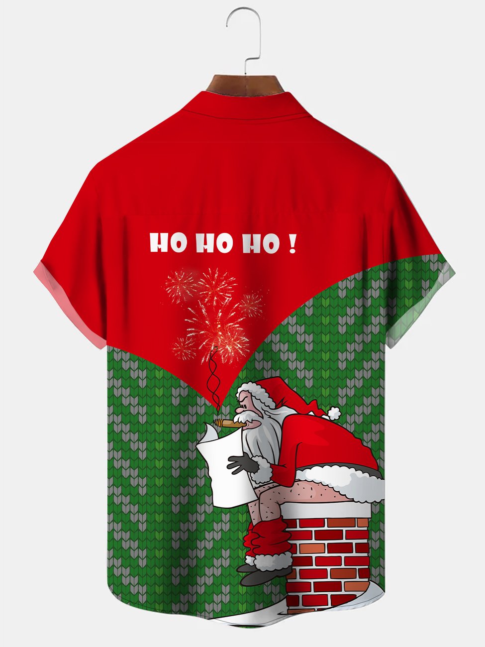 Alohadaddy Christmas Funny Santa Claus Printed Casual Plus Size Shirts