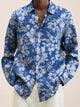 Alohadaddy Holiday Beach Red Men's Hawaiian Long Sleeve Shirts Stretch Easy Care Camp Button Shirts Big Tall