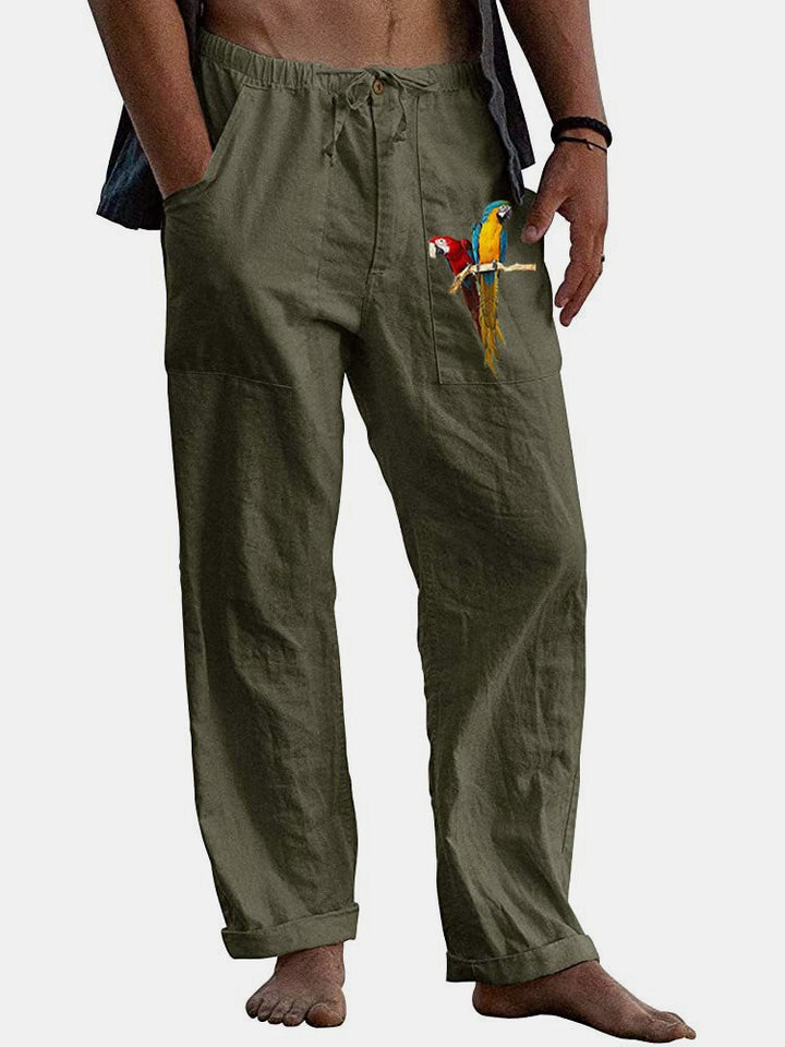 Alohadaddy Parrot Print Hawaiian Men&
