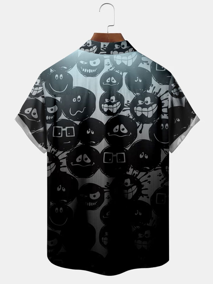 Alohadaddy Halloween Ombre Pumpkin Printed Casual Plus Size Shirts