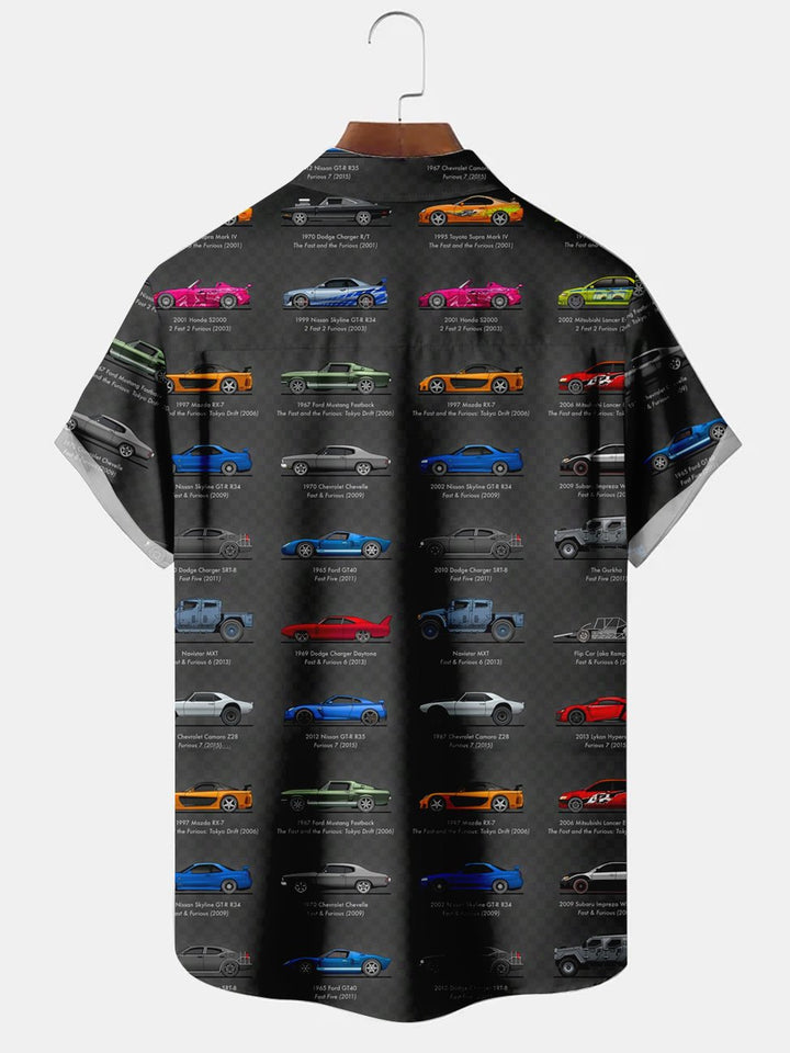 Alohadaddy Cars Pattern Casual Plus Size Shirts