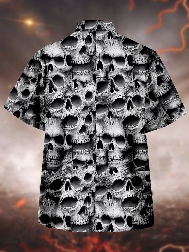 Alohadaddy Abstract Skull Printed Casual Plus Size Shirts