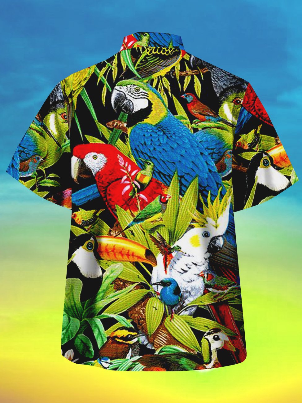Camisas casuales de talla grande con estampado de loros hawaianos de Alohadaddy