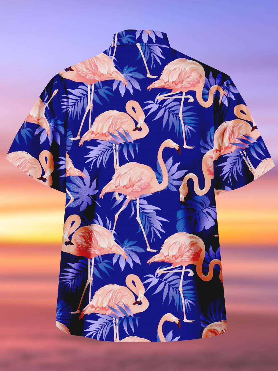 Chemises décontractées grande taille à imprimé flamant rose d&