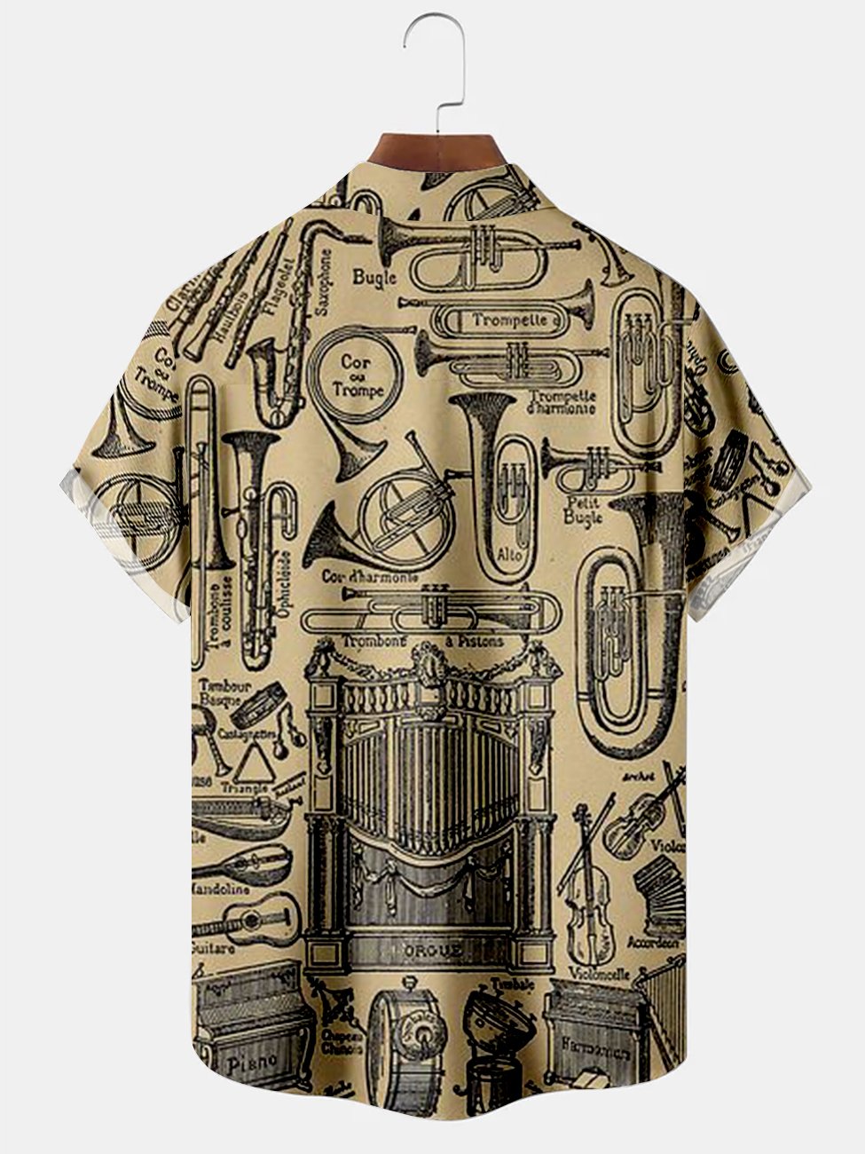 Alohadaddy Music Instument Printed Casual Plus Size Shirts