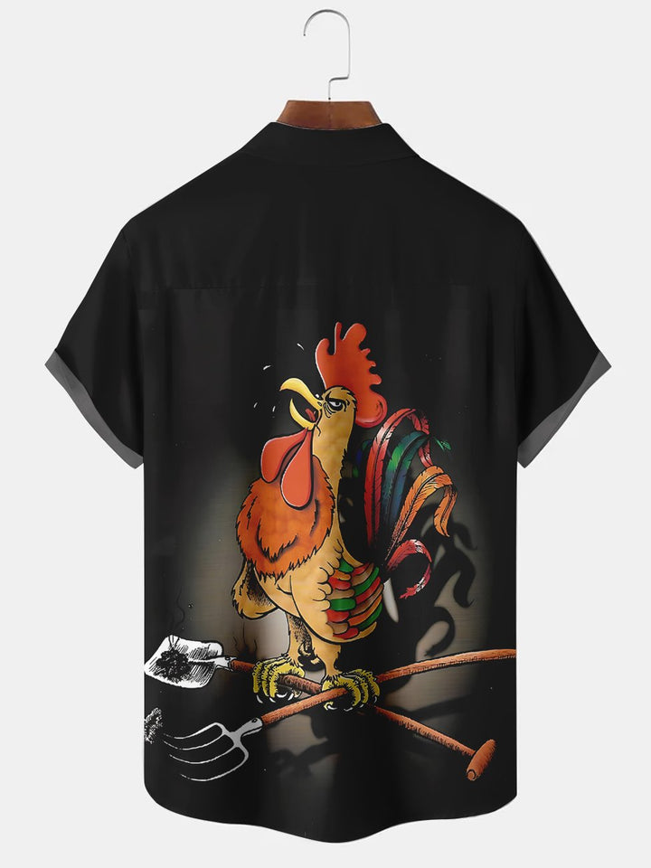 Alohadaddy Animal Cock Printed Casual Plus Size Shirts